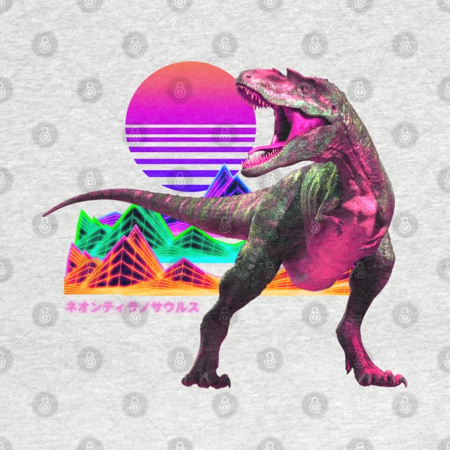 Tyrannosaurus Vaporwave Synthwave aesthetics by Shirt Vibin